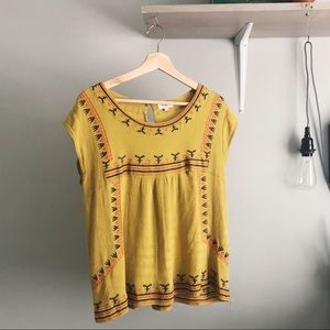 Mustard Print Top | Umgee